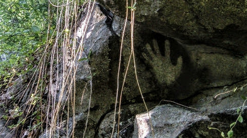 Rock art print on enchanting run