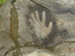 Pre-Columbian Rock Art Hand Print on Enchanting Run